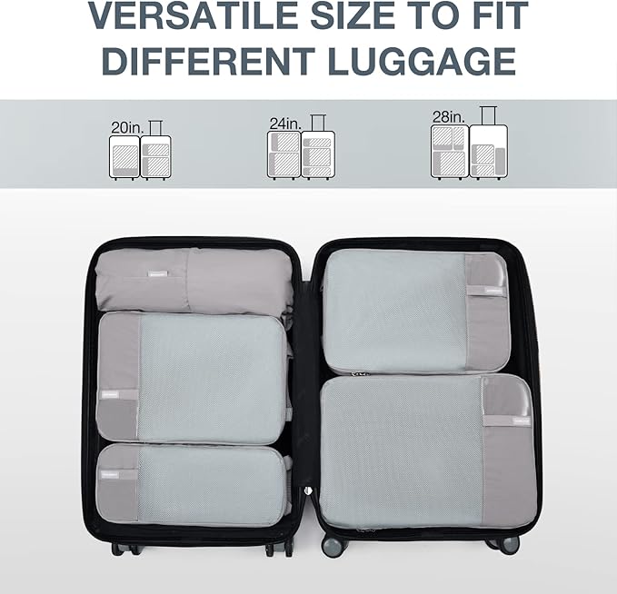 6 Pack compression packing cubes