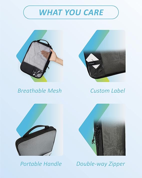 6 Pack compression packing cubes